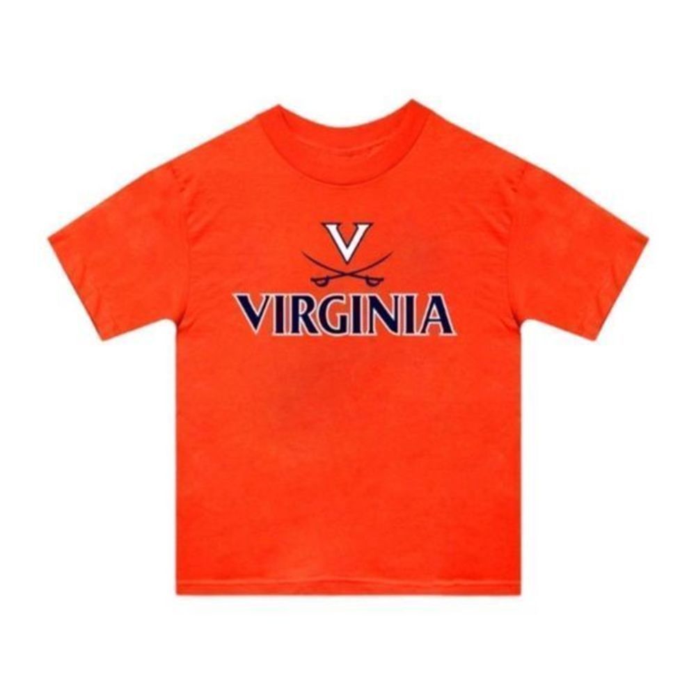 Hanes Youth Orange V and Crossed Sabers over Virginia T-Shirt NWOT UVA Sz XS 2/4